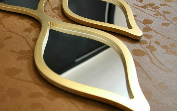 قیمت آینه دکوراتیو شاخه ای طلایی