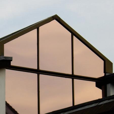 خرید مستقیم شیشه رفلکس چند جداره طلایی پنجره